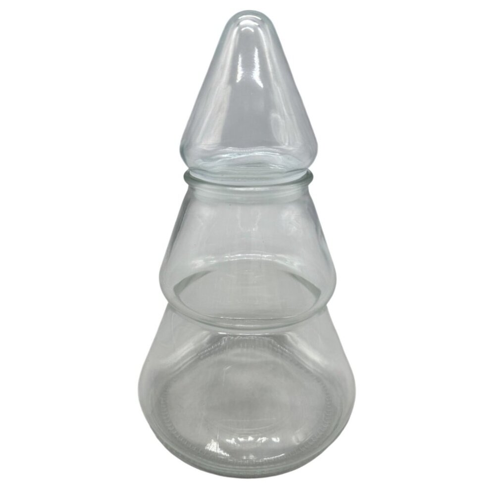 Christmas Clear Glass Decorative Candy Jar With Airtight Lid For Storage READ